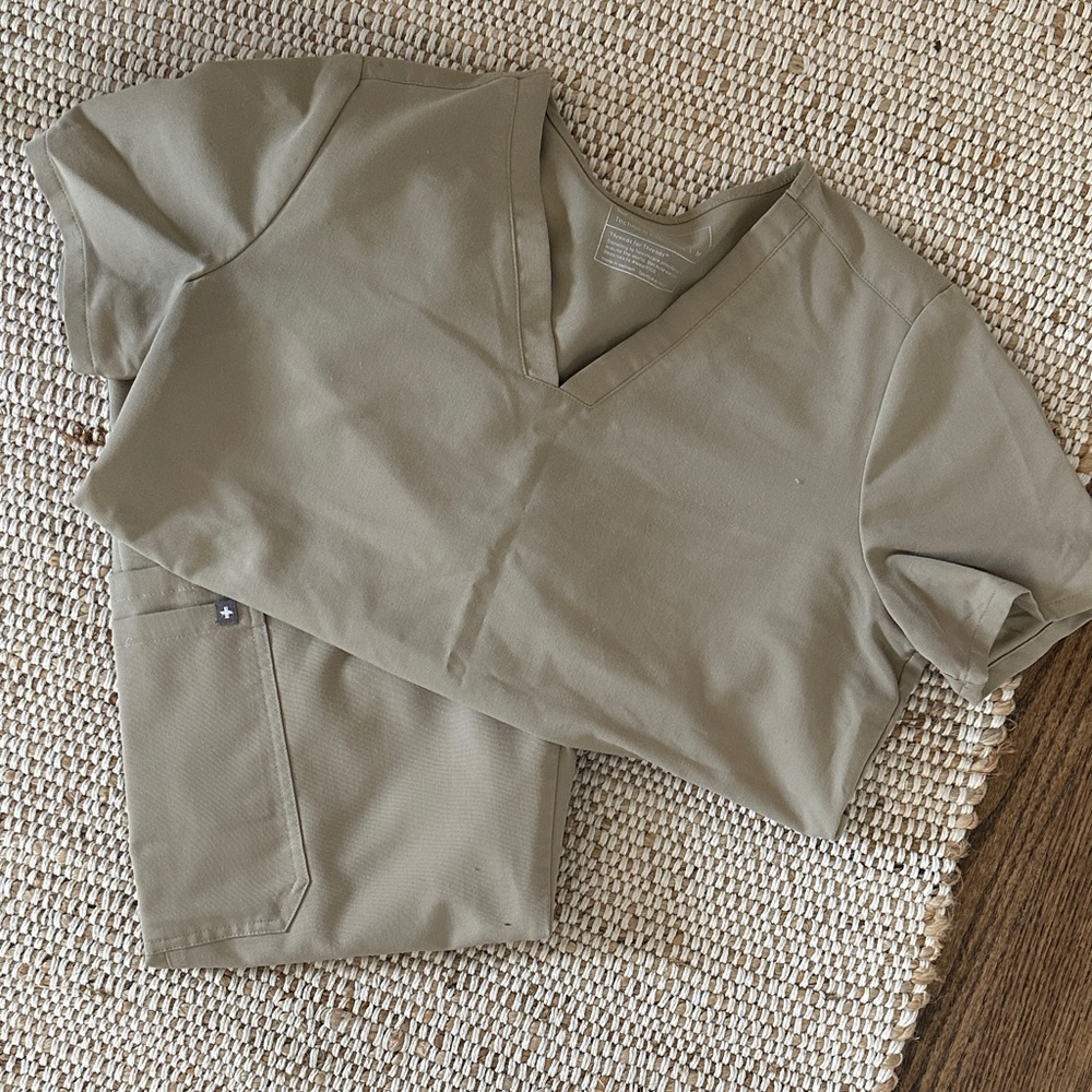 Figs Tan Straight Leg Pants & Jumpsuit Set